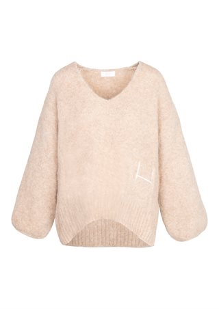 HEST - SOFIE V-NECK Sweater - Beige